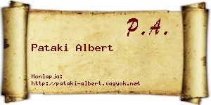 Pataki Albert névjegykártya