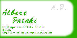 albert pataki business card